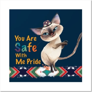 You Are Safe With Me Pride, Cat Ikat Posters and Art